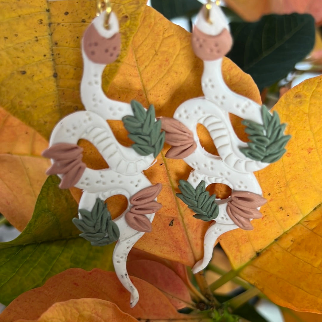 Mother Earth Clay Snake Earrings