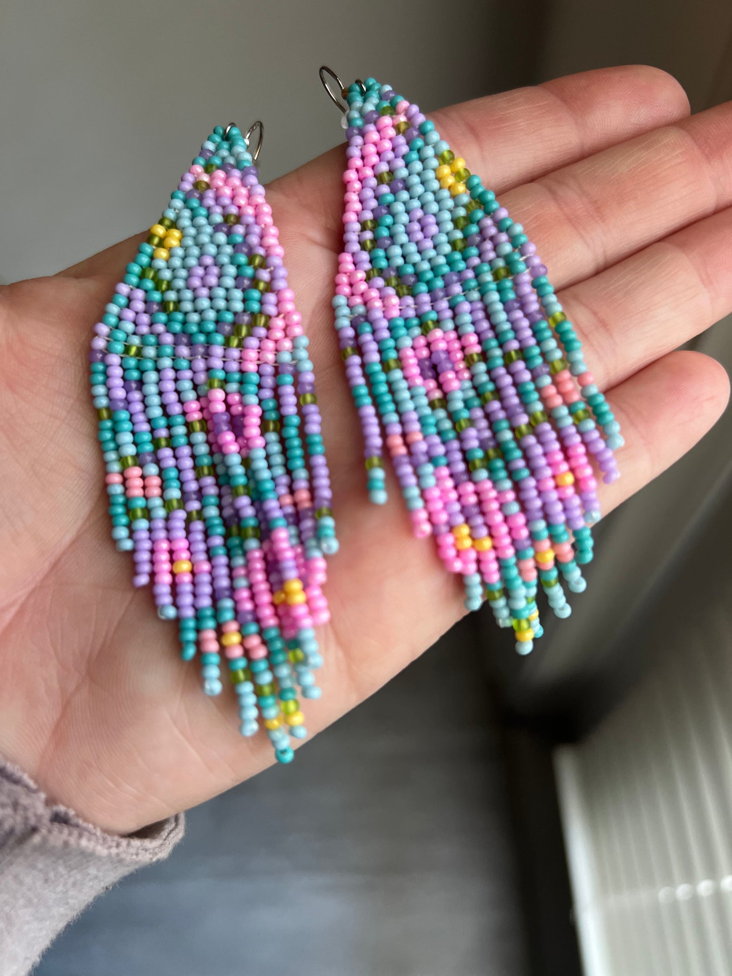 Pastel Movement Seed Bead Earrings