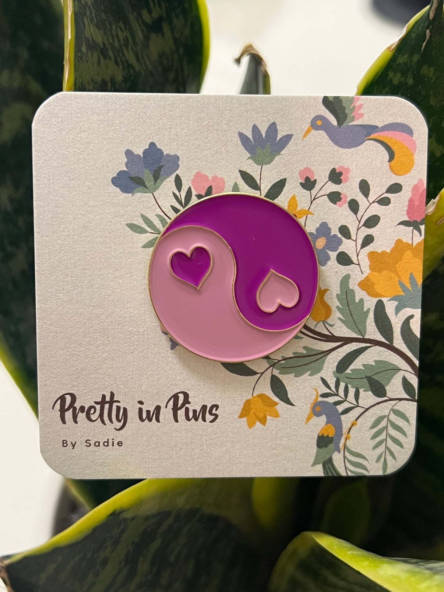 Purple/pink Love Ying Yang Pin