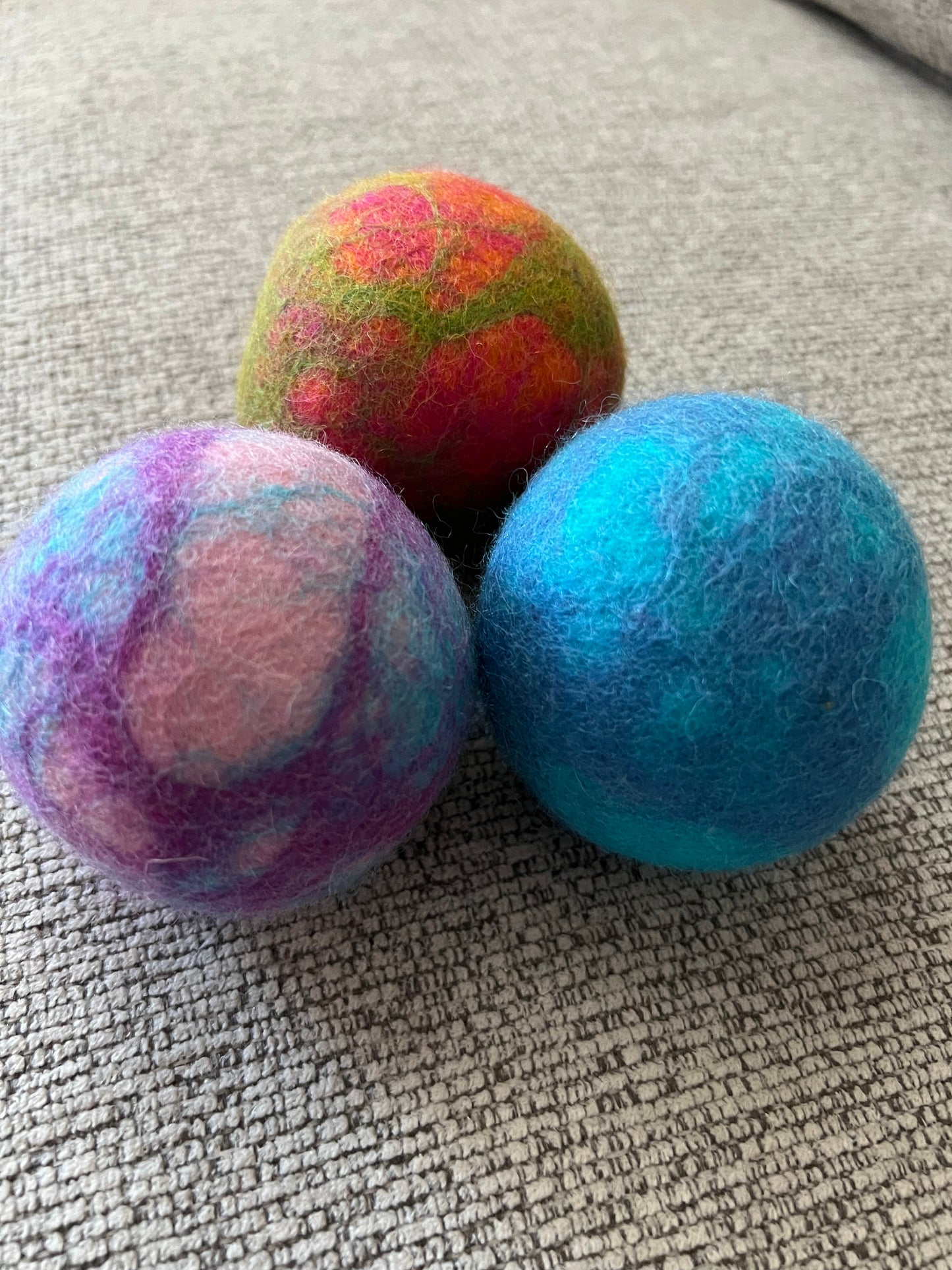 Organic Lincoln Wool Dryer Balls (SET OF 3) Colorful Blast