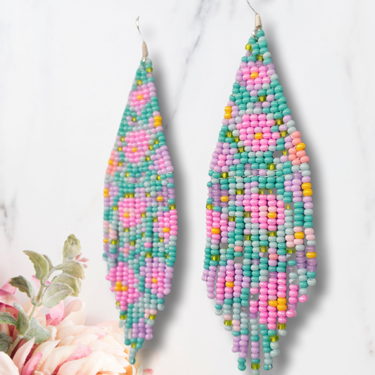 Secret Garden Pastel Seed Bead Earrings