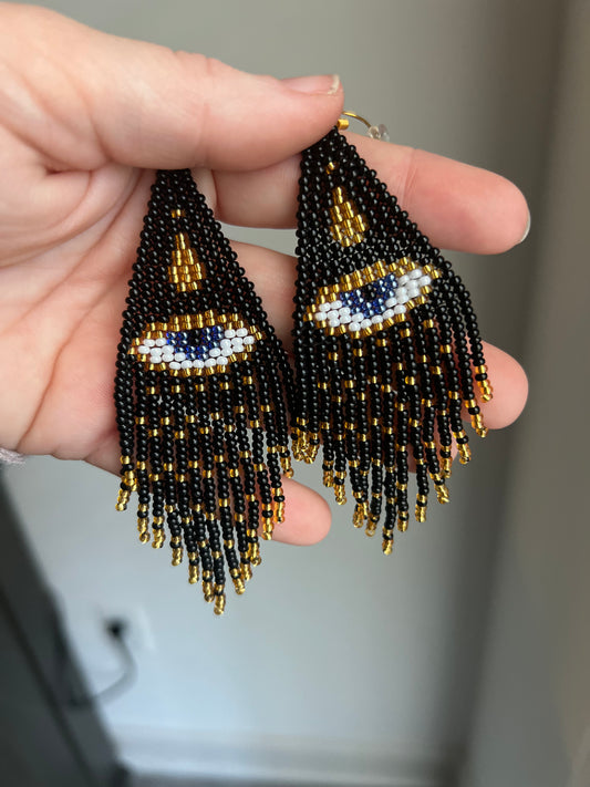 All Seeing Seed Bead Earrings