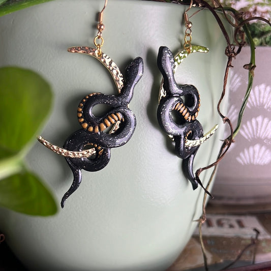 Golden Hour Clay Snake Earrings