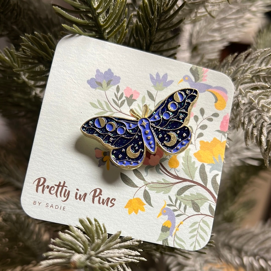 Sparkle blue boho moth