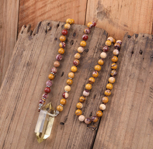 Citrine & Rust Agate Necklace