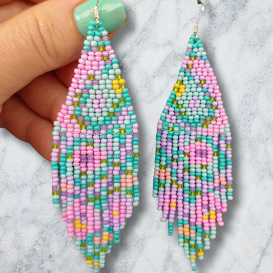 Pastel Movement Seed Bead Earrings